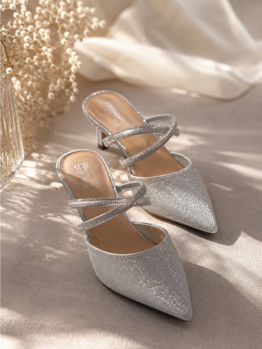 Lauren Blackwell Sparkling Silver Heels